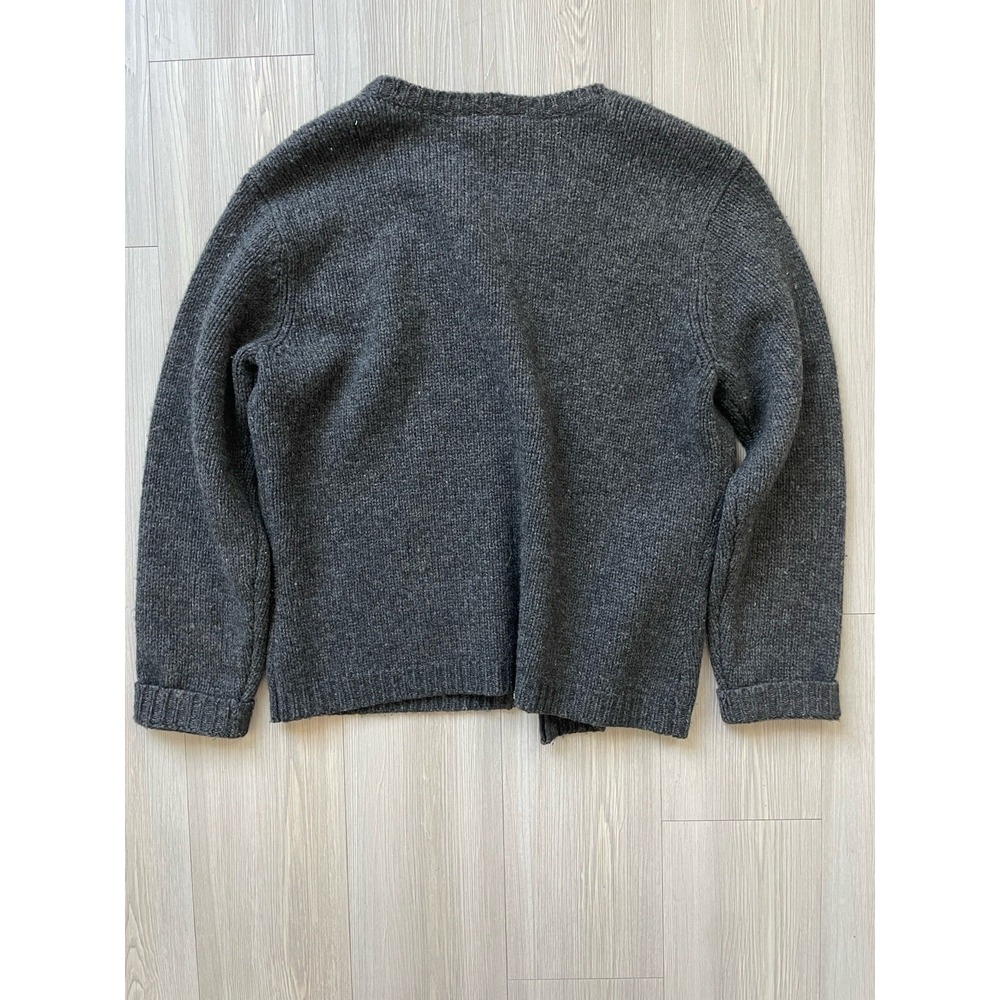 Talbots Women's Gray Wool Knit Crew Neck Full Zip Cardigan Sweater Sz S Preppy - Picture 2 of 9
